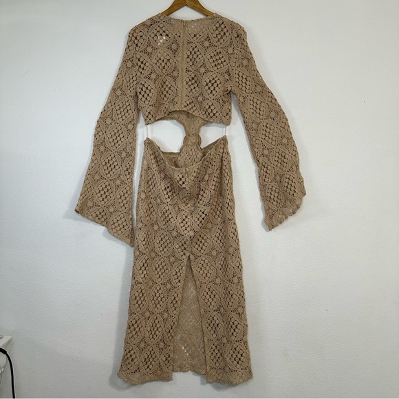 NWT Anthropologie BLITHE Crochet Cottogecore With Dramatic Trumpet Sleeve - Picture 2 of 16